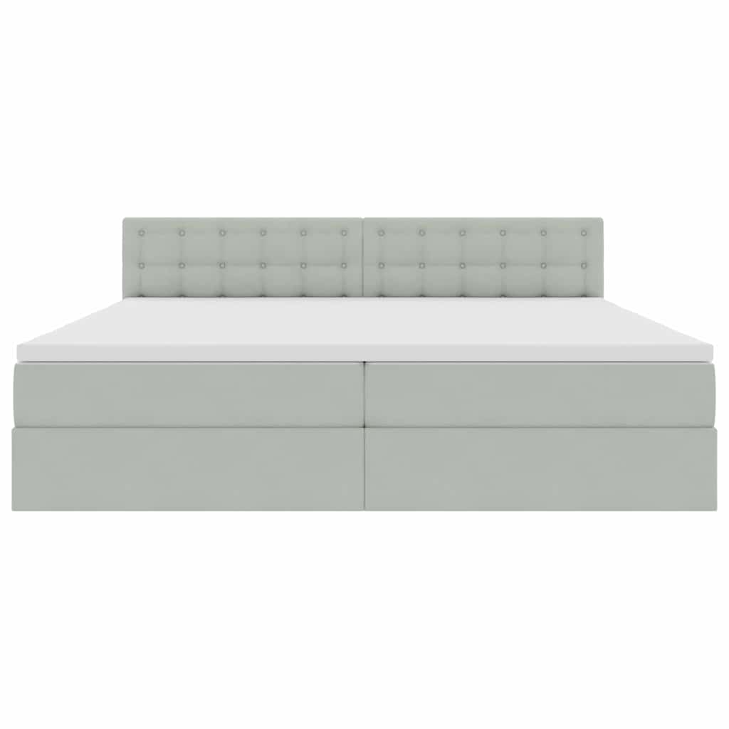 Krevet s od storage Svijetlo siva 200 x 200 cm Baršun