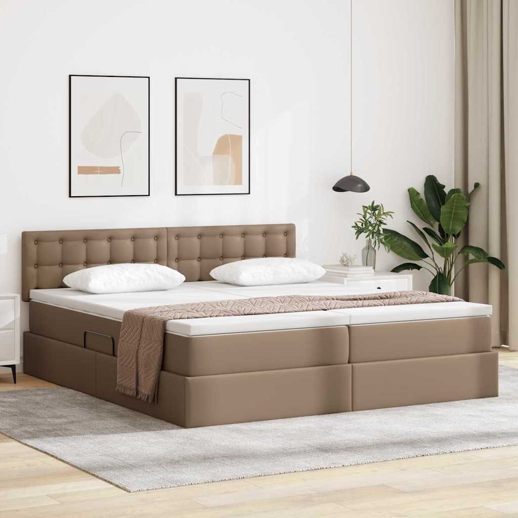 Krevet s od storage s madracem Kapućino 180 x 200 cm Lažna koža