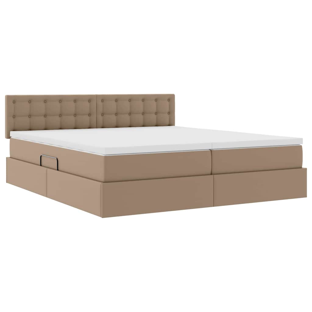 Krevet s od storage s madracem Kapućino 180 x 200 cm Lažna koža