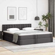 Krevet s od storage s madracem Siva 200 x 200 cm Lažna koža