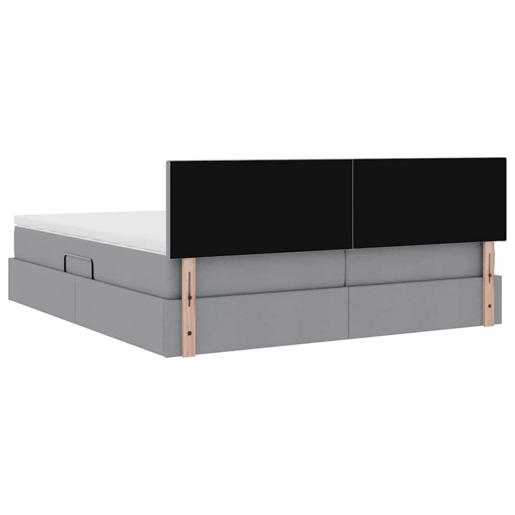 Krevet s od storage Svijetlo siva 180 x 200 cm Lažna koža