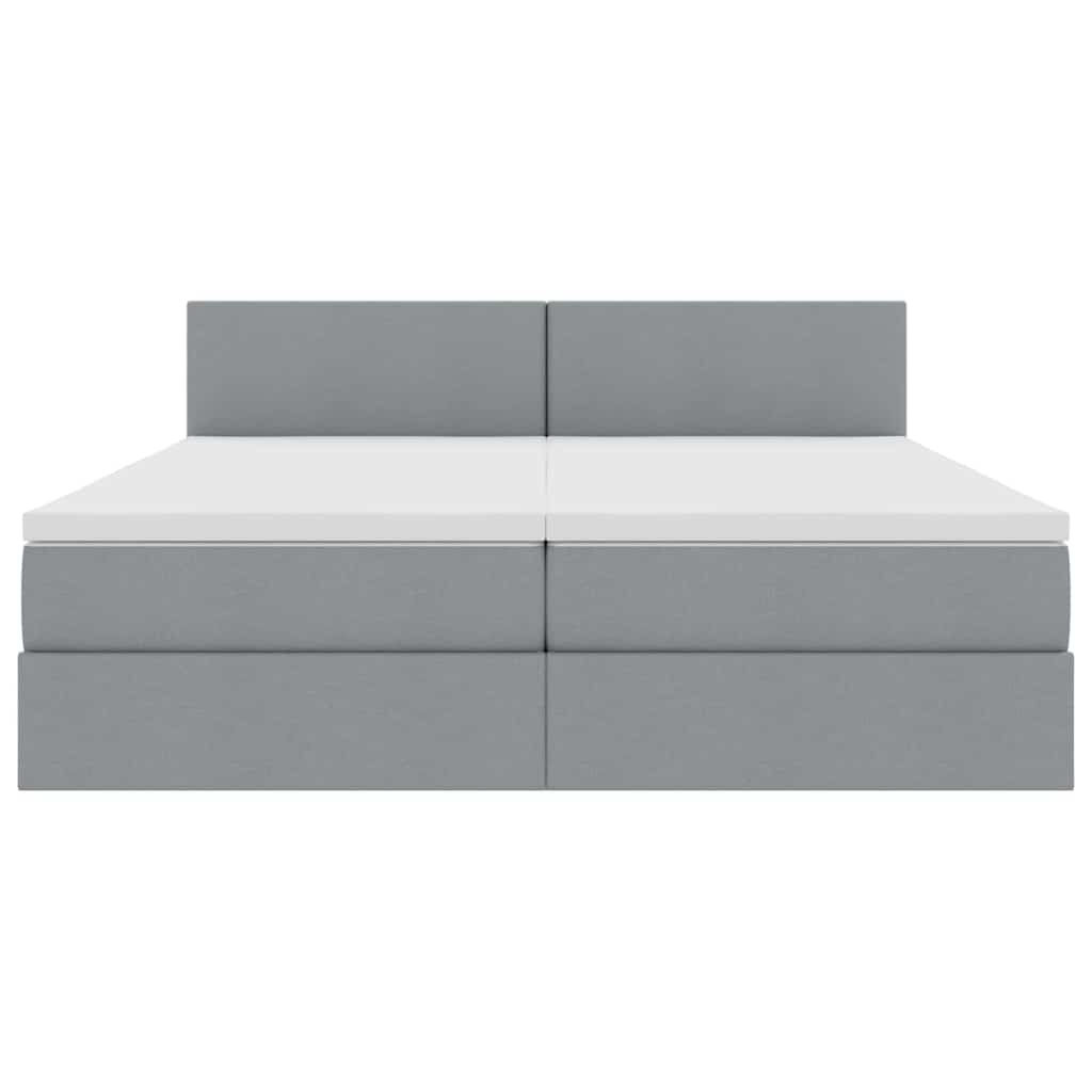 Krevet s od storage Svijetlo siva 180 x 200 cm Lažna koža