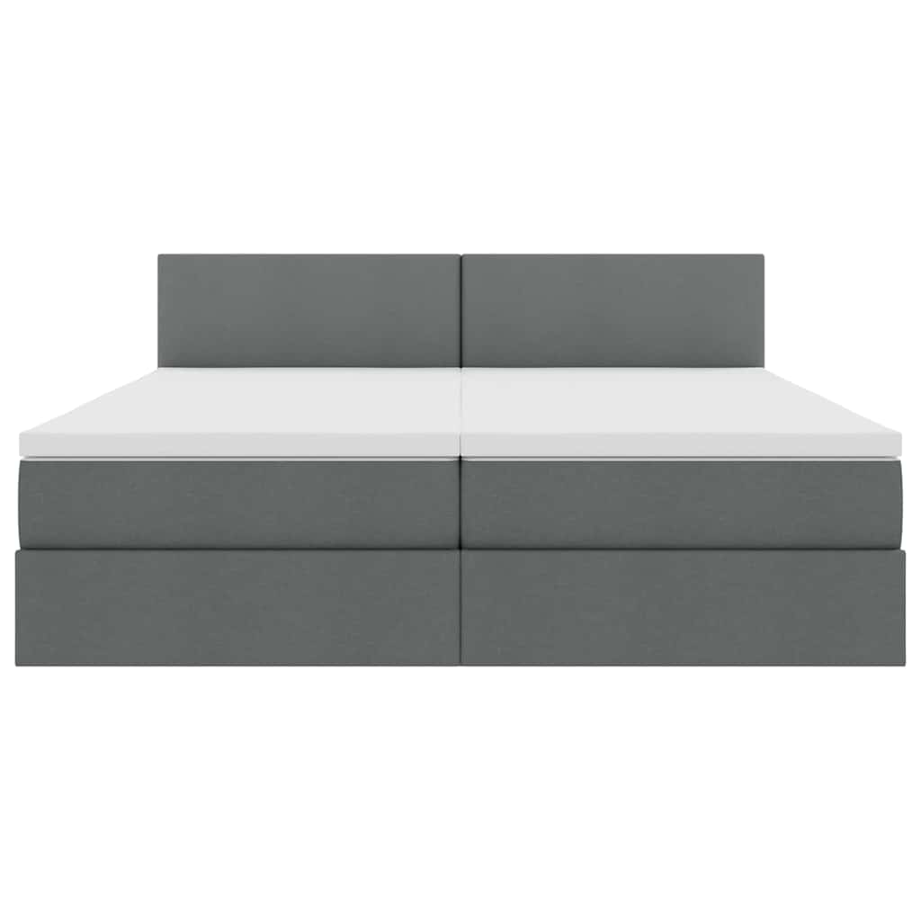 Krevet s od storage Tamno siva 200 x 200 cm Lažna koža
