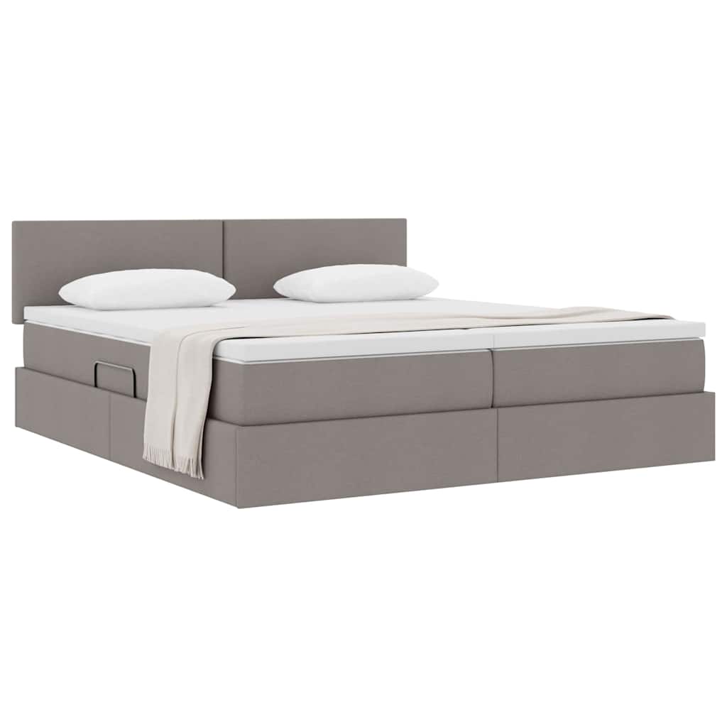 Krevet s od storage Sivo-smeđa 200 x 200 cm Lažna koža