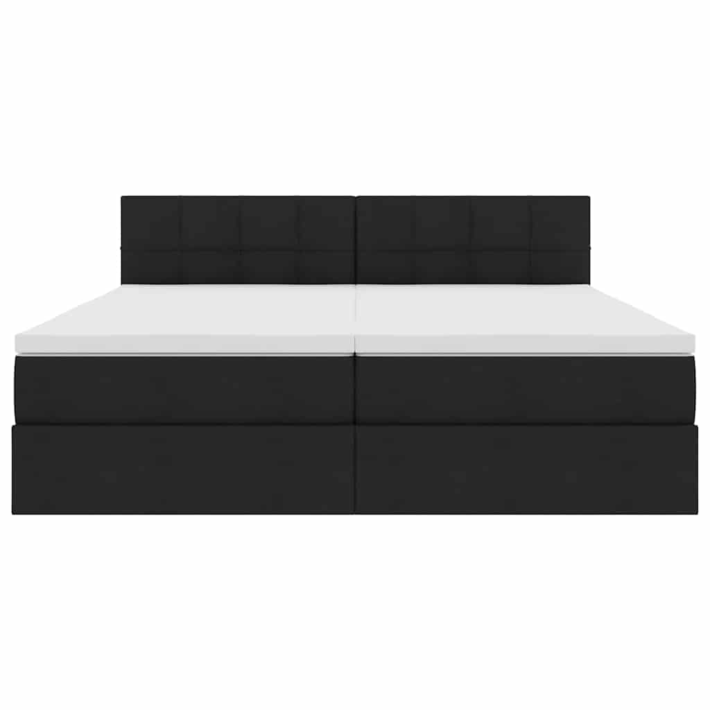 Krevet s od storage s madracem Crna 180 x 200 cm Lažna koža