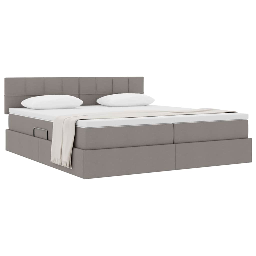 Krevet s od storage Sivo-smeđa 180 x 200 cm Lažna koža