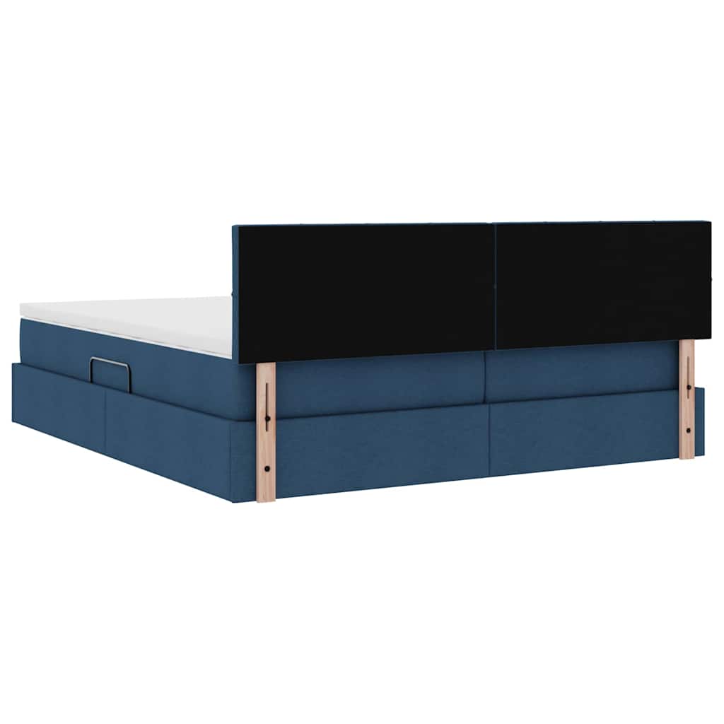 Krevet s od storage s madracem Plava 180 x 200 cm Lažna koža