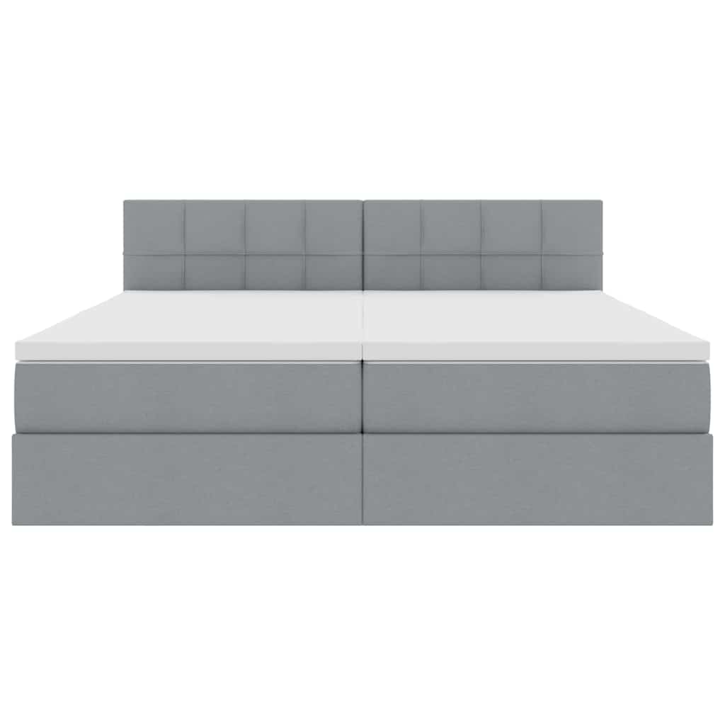Krevet s od storage Svijetlo siva 200 x 200 cm Lažna koža