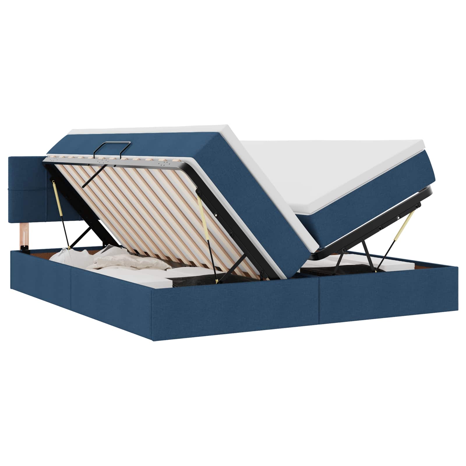 Krevet s od storage s madracem Plava 200 x 200 cm Lažna koža