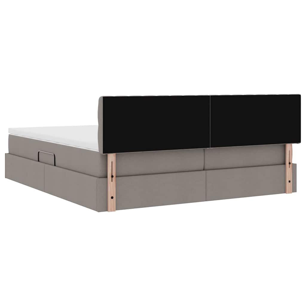 Krevet s od storage Sivo-smeđa 180 x 200 cm Lažna koža