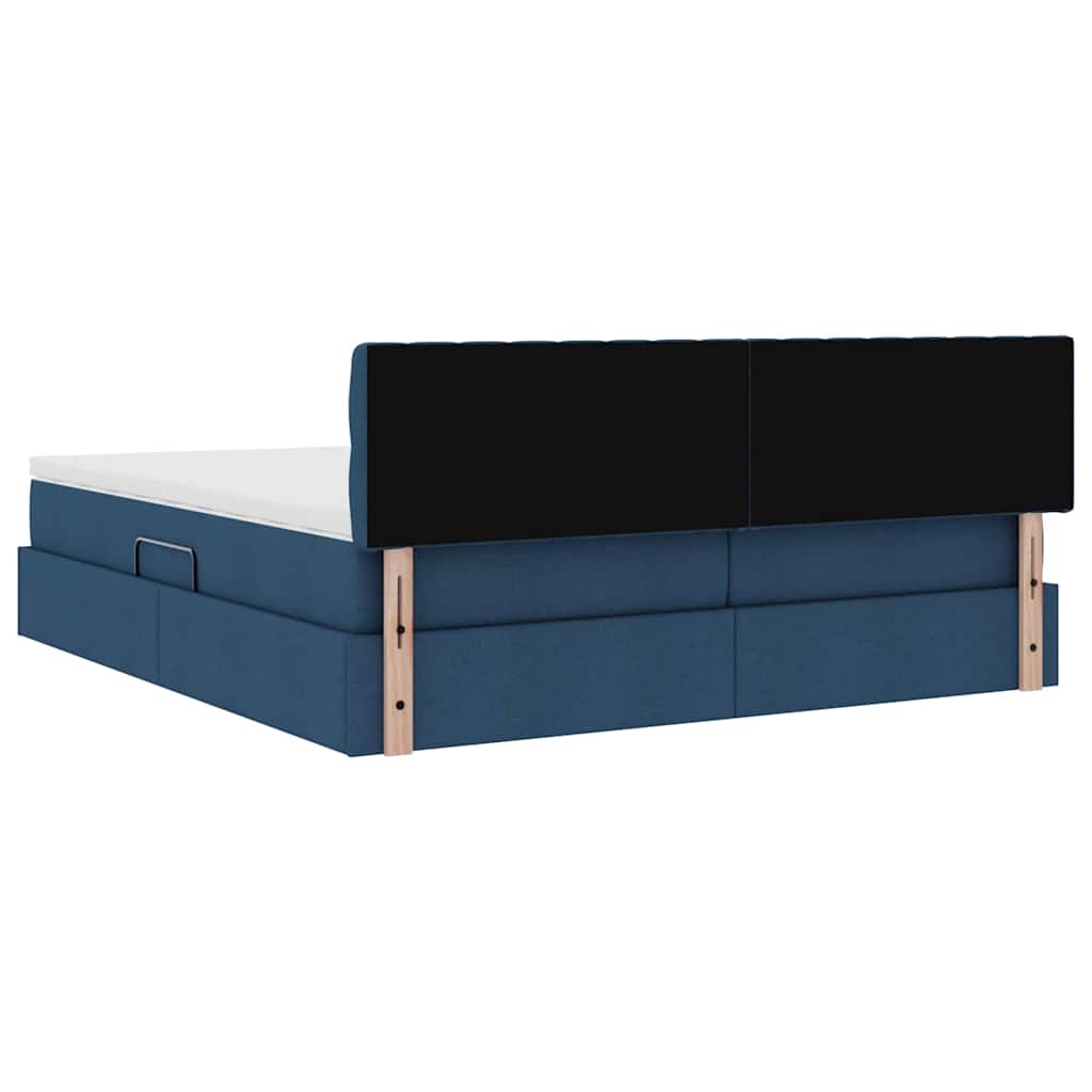 Krevet s od storage s madracem Plava 180 x 200 cm Lažna koža
