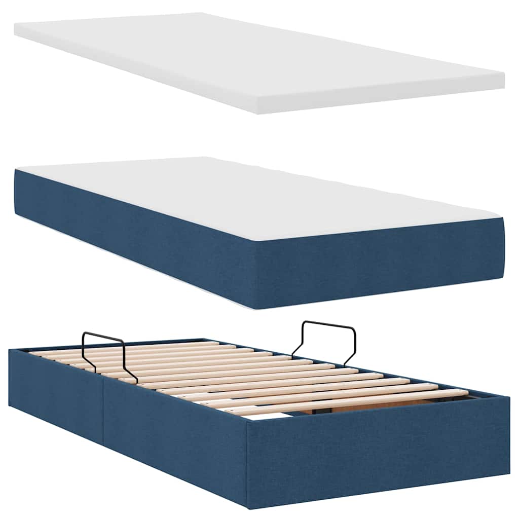 Krevet s od storage s madracem Plava 180 x 200 cm Lažna koža