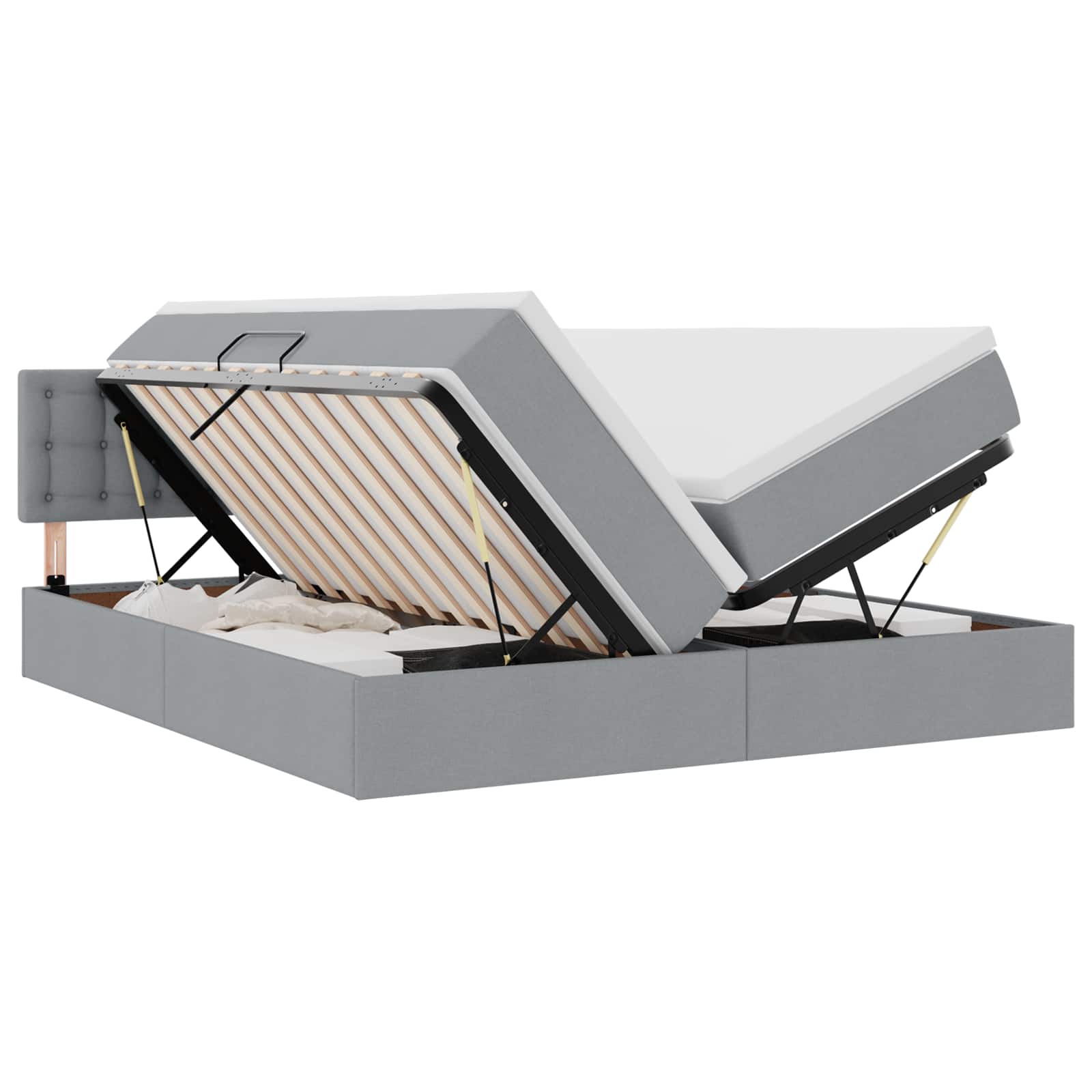 Krevet s od storage Svijetlo siva 180 x 200 cm Lažna koža