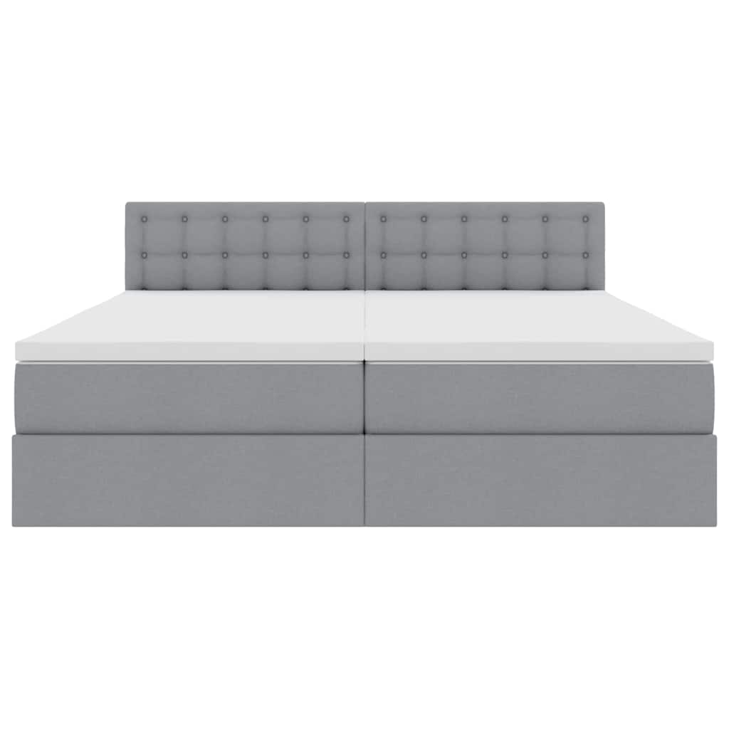 Krevet s od storage Svijetlo siva 180 x 200 cm Lažna koža