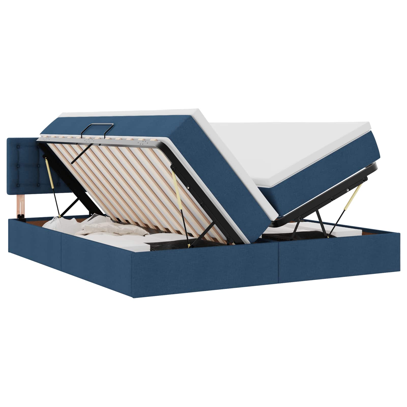 Krevet s od storage s madracem Plava 180 x 200 cm Lažna koža