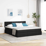 Krevet s od storage s madracem Crna 200 x 200 cm Lažna koža