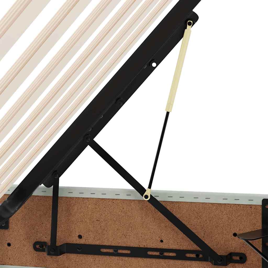 Krevet s od storage s madracem Svijetlo siva 90 x 200 cm
