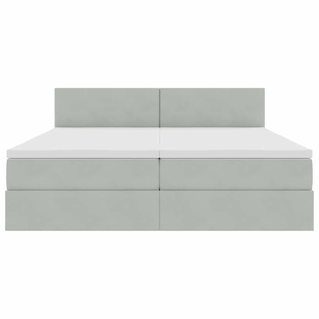 Krevet s od storage s madracem Svijetlo siva 90 x 200 cm