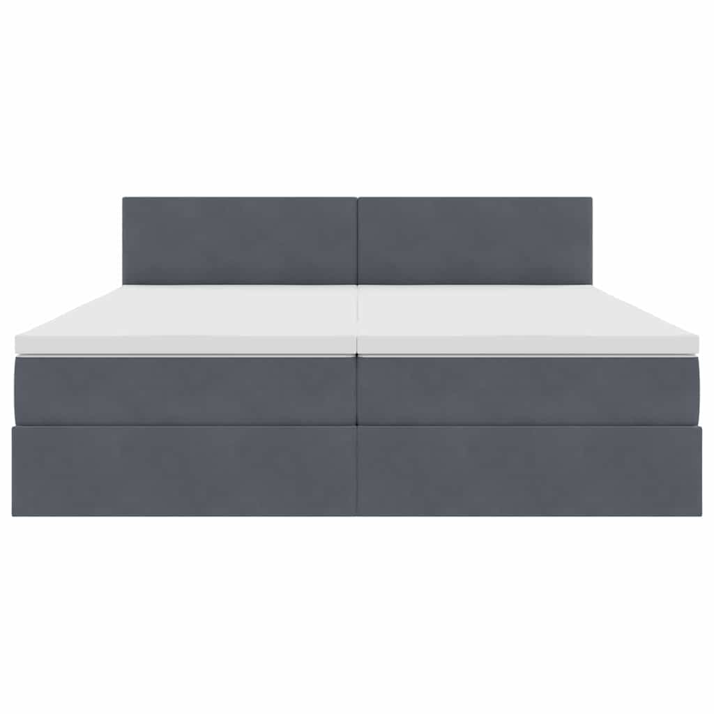 Krevet s od storage s uzglavljem Tamno siva 90 x 200 cm