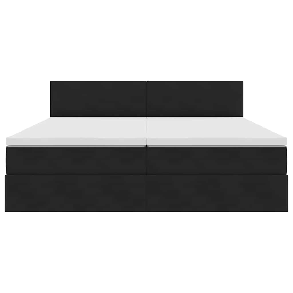 Krevet s od storage s madracem s uzglavljem Crna 100 x 200 cm