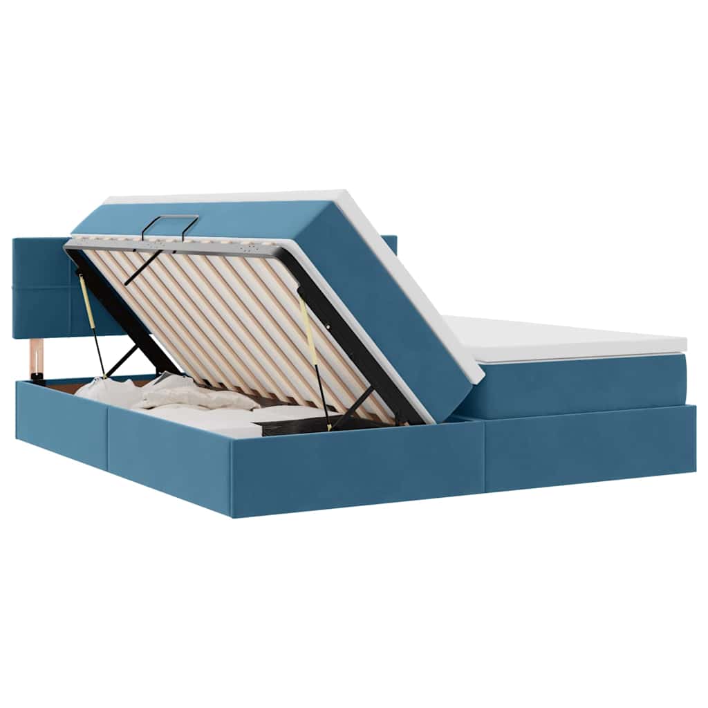 Krevet s od storage s madracem Tamno plava 90 x 200 cm
