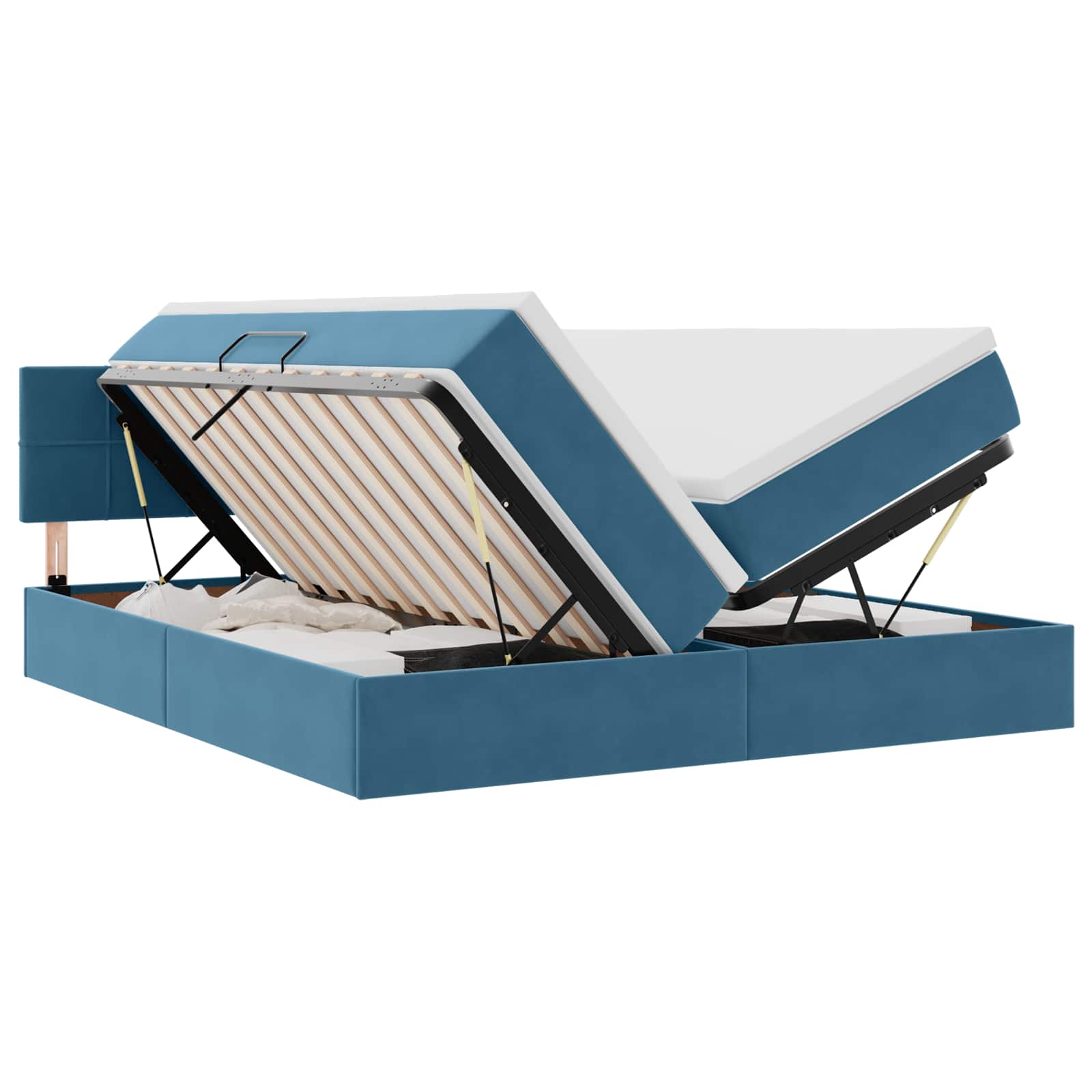 Krevet s od storage s madracem Tamno plava 100 x 200 cm