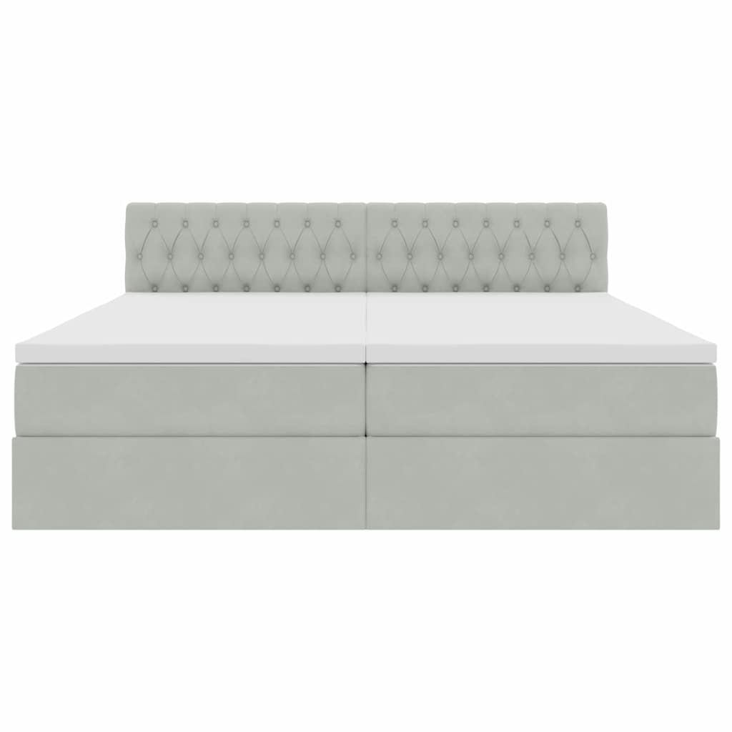 Krevet s od storage s madracem Svijetlo siva 90 x 200 cm