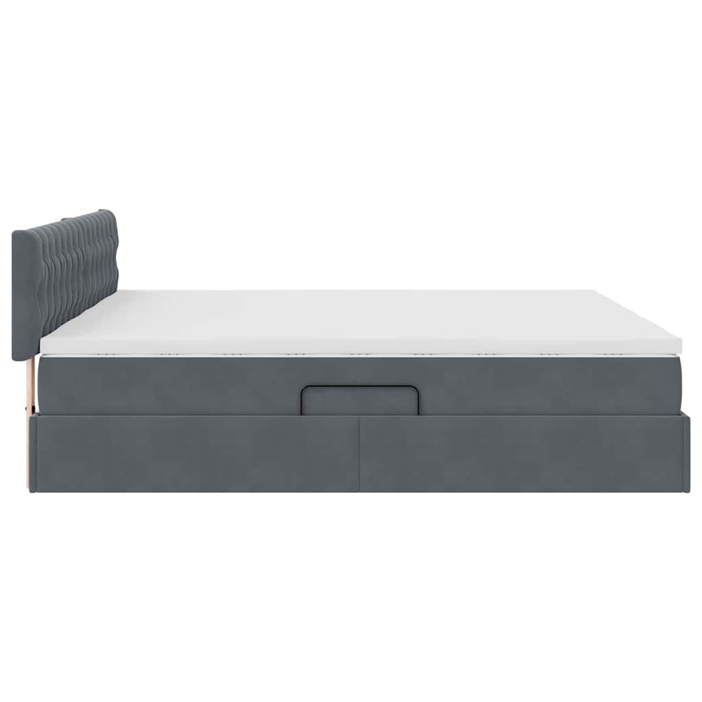 Krevet s od storage s madracem Tamno siva 90 x 200 cm