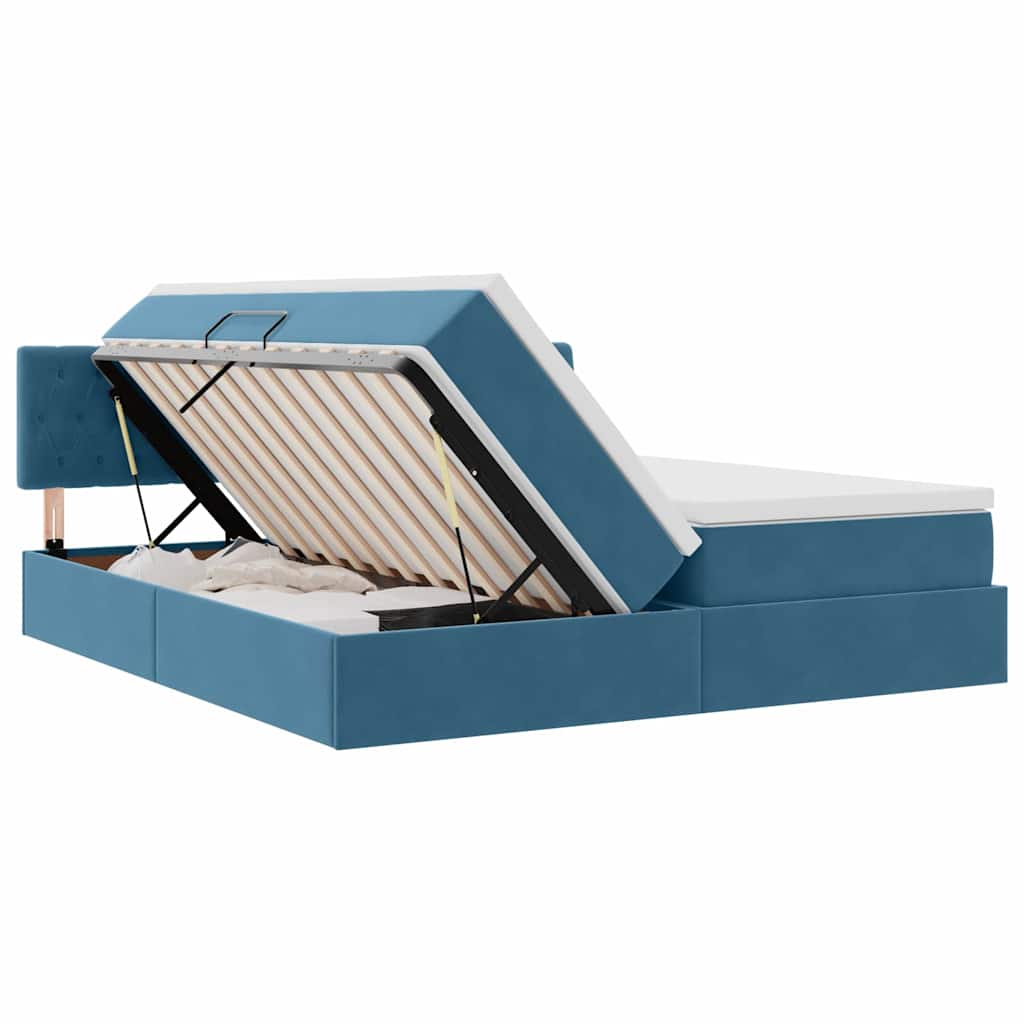 Krevet s od storage s madracem Tamno plava 90 x 200 cm