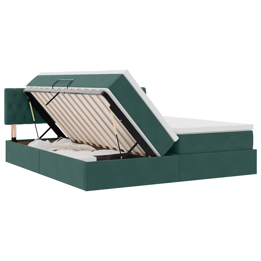 Krevet s od storage s madracem Tamnozelena 100 x 200 cm