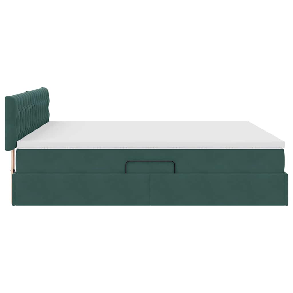 Krevet s od storage s madracem Tamnozelena 100 x 200 cm