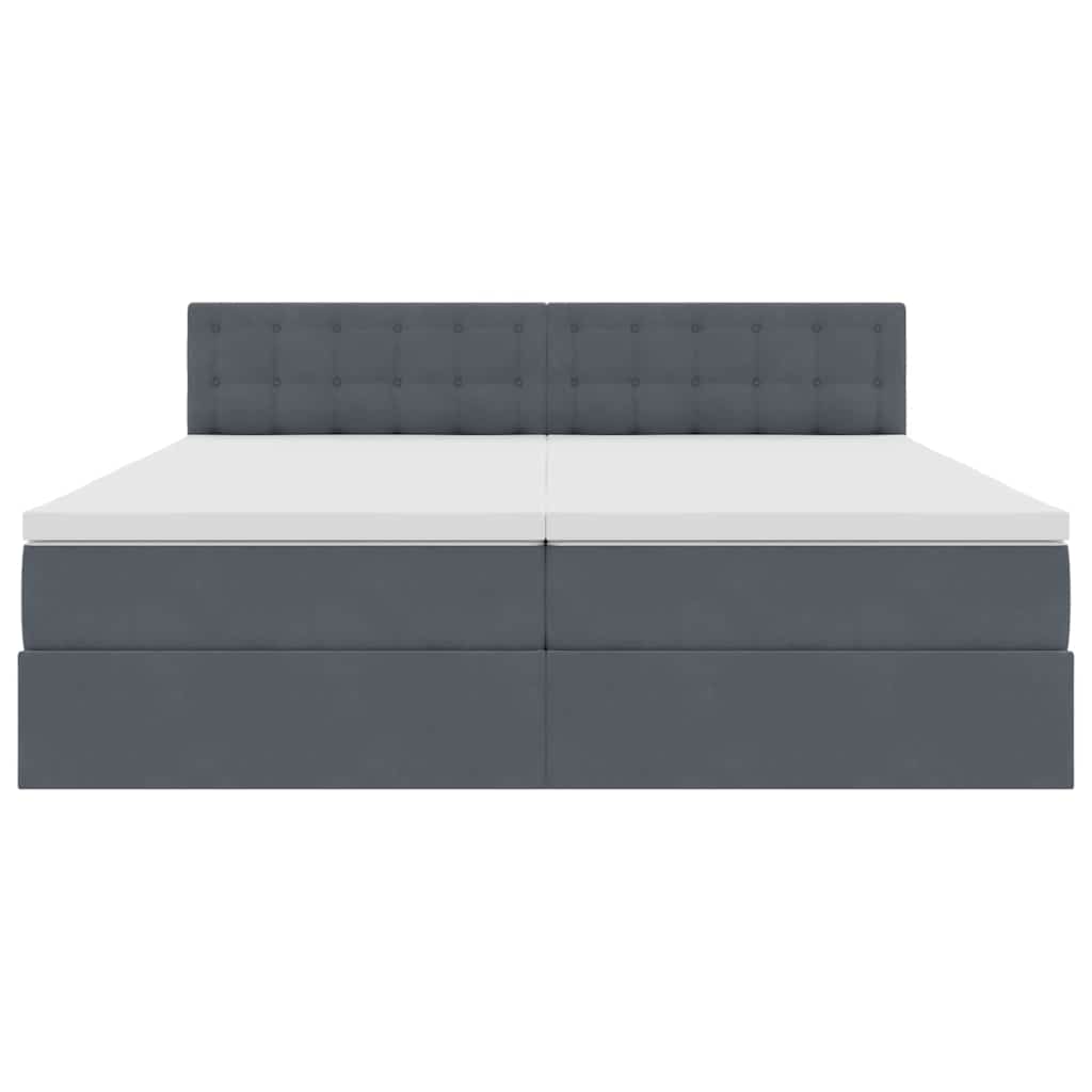 Krevet s od storage s madracem Tamno siva 100 x 200 cm