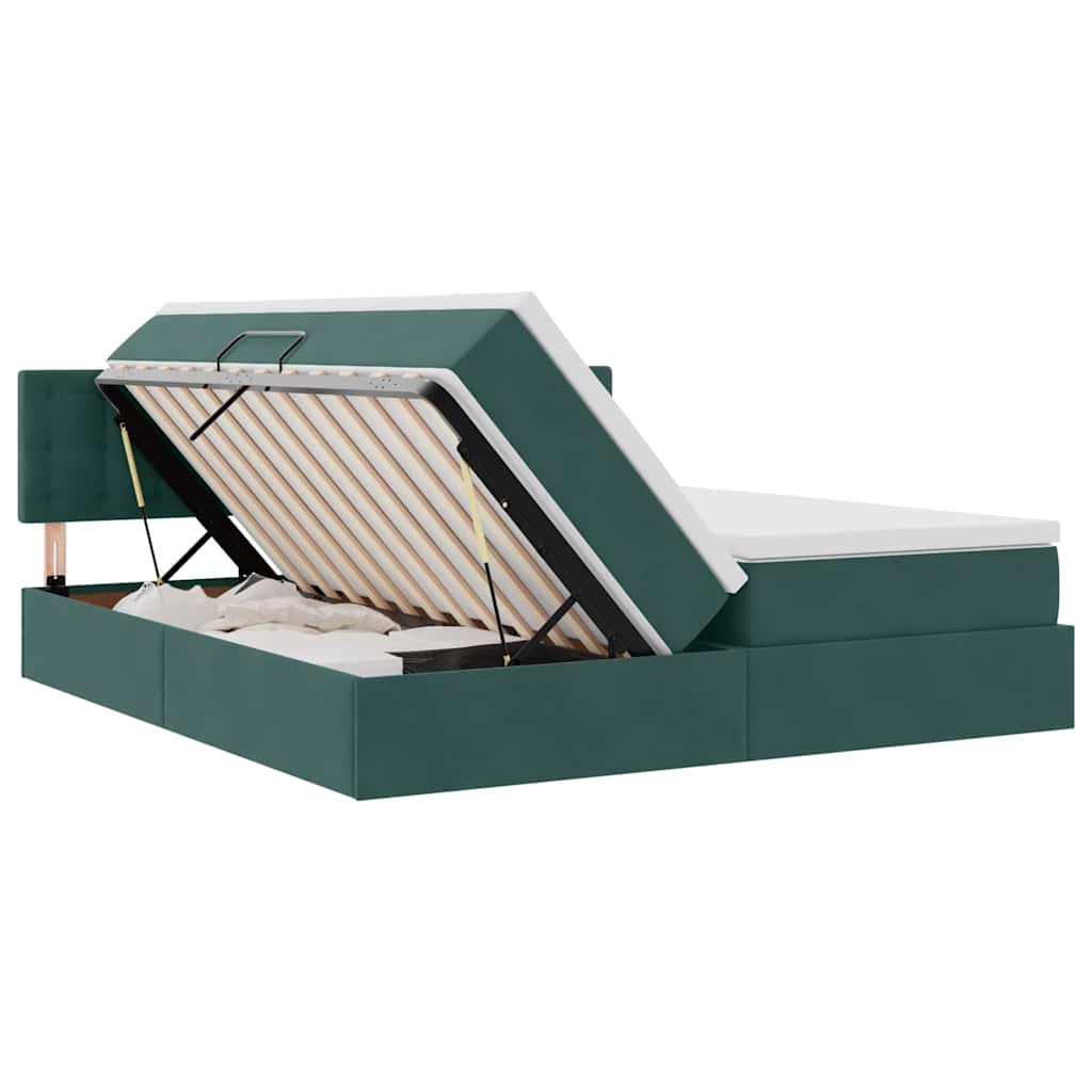 Krevet s od storage s madracem Tamnozelena 100 x 200 cm