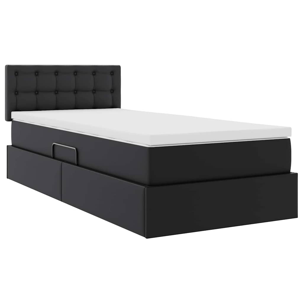 Krevet s prostorom za pohranu s LED-om Crna 90 x 190 cm