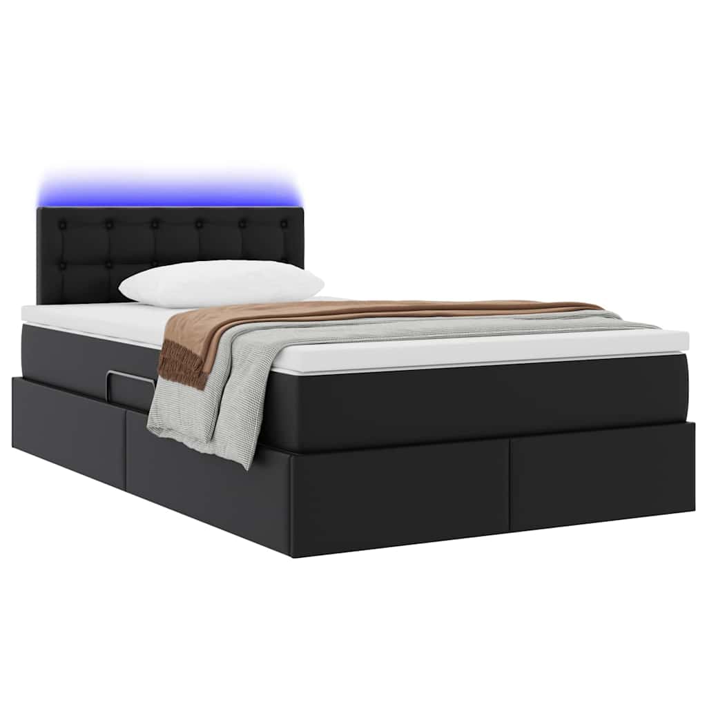 Krevet s prostorom za pohranu s LED-om Crna 120 x 200 cm