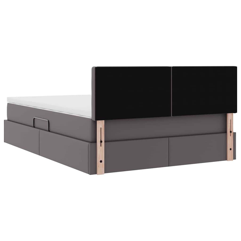 Krevet s prostorom za pohranu s LED-om Siva 140 x 190 cm