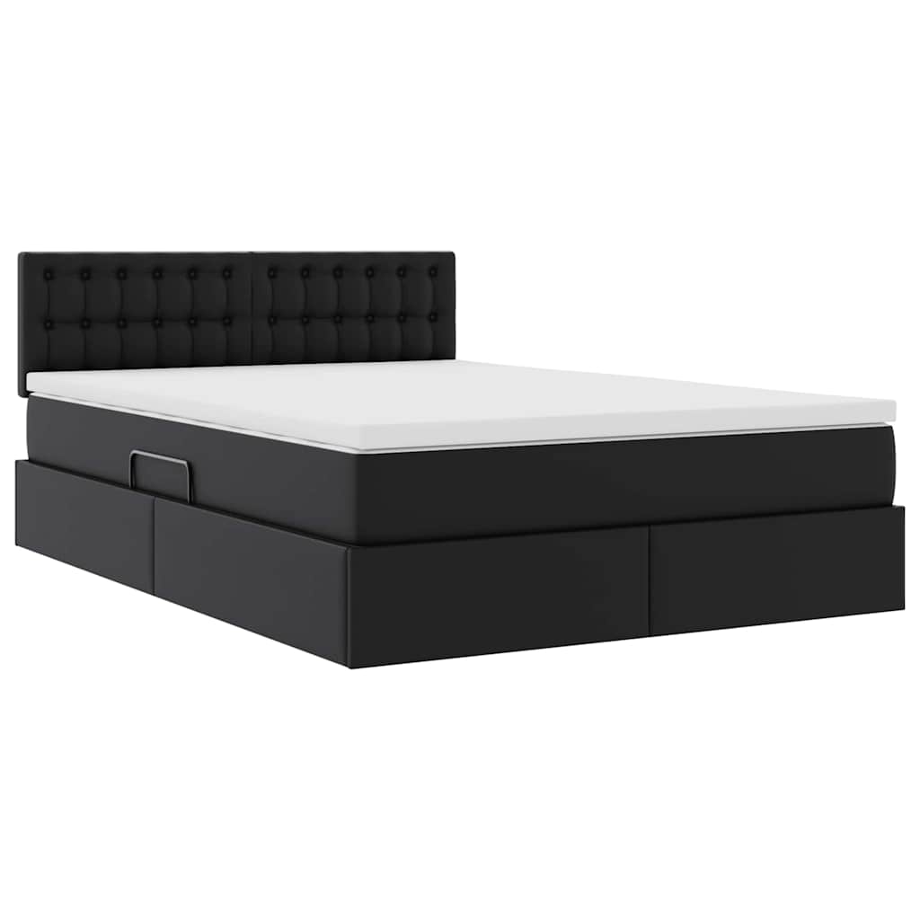 Krevet s prostorom za pohranu s LED-om Crna 140 x 200 cm