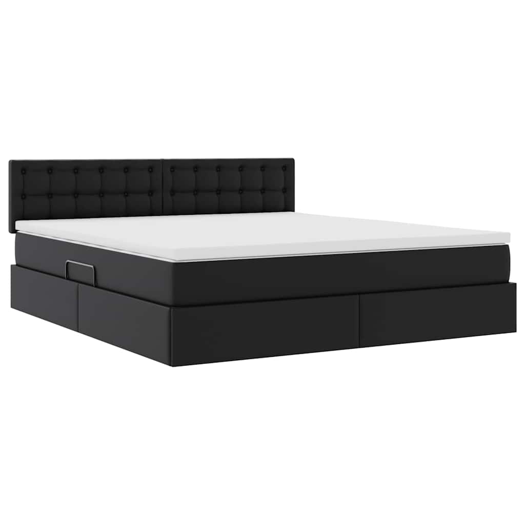 Krevet s prostorom za pohranu s LED-om Crna 160 x 200 cm