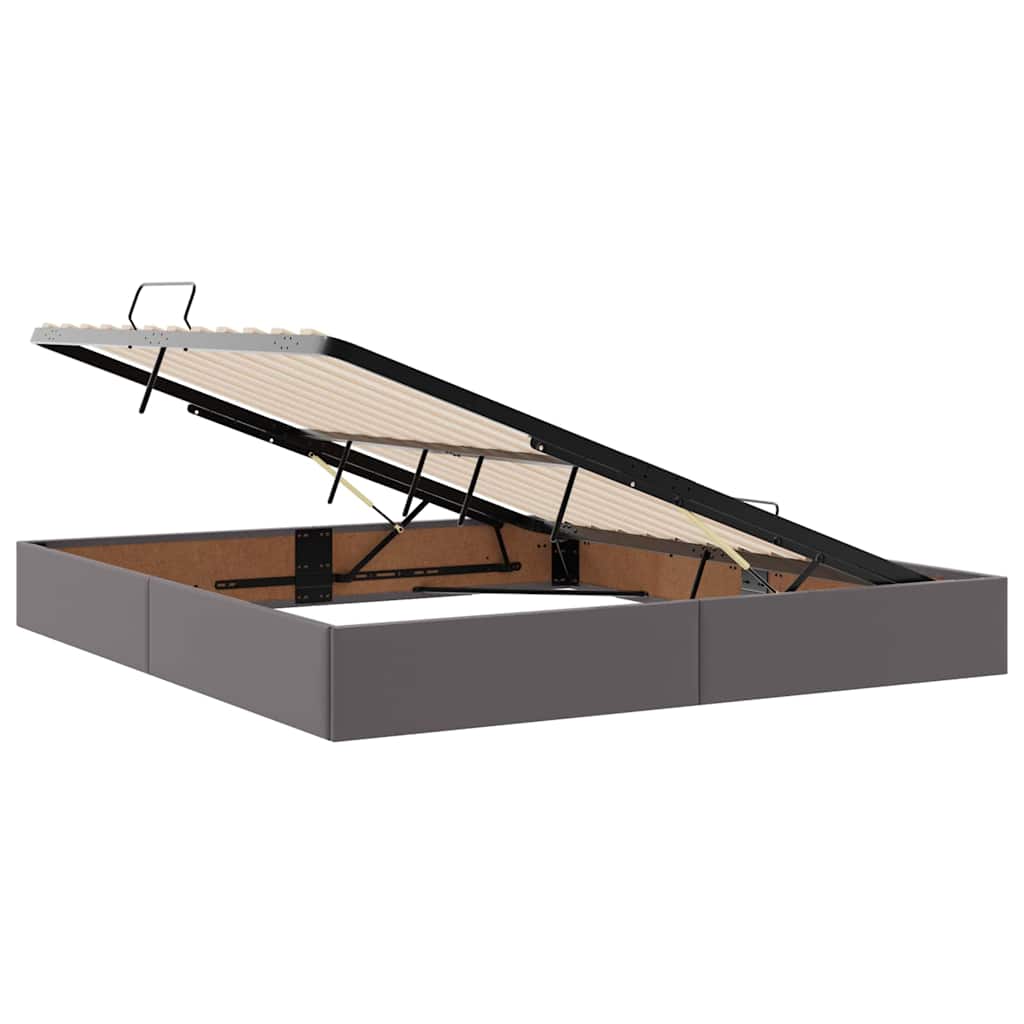 Krevet s prostorom za pohranu s LED-om Siva 160 x 200 cm