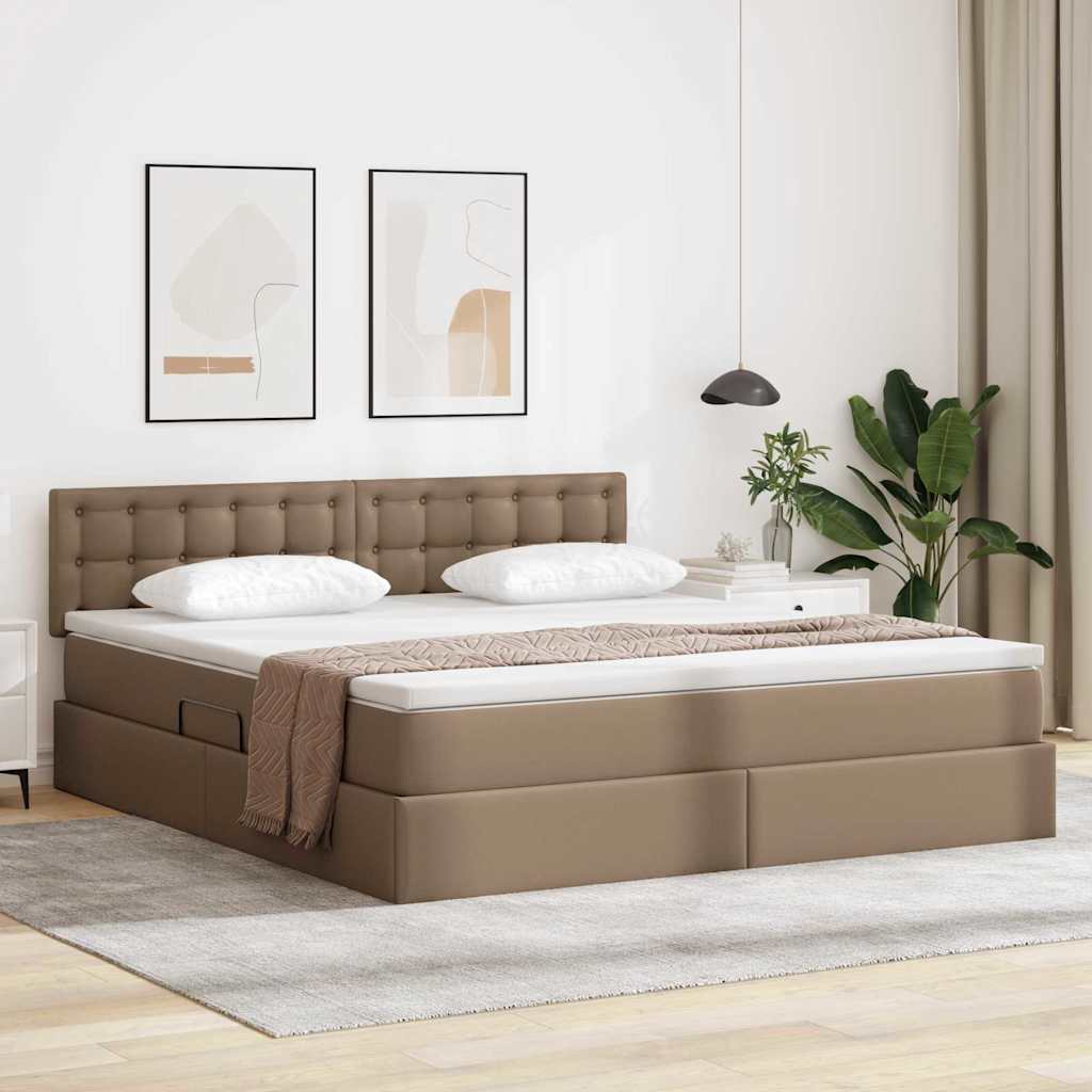 Krevet s prostorom za pohranu s LED-om Kapućino 180 x 200 cm