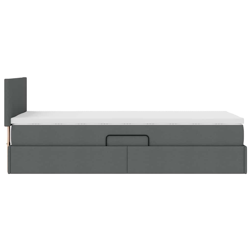 Krevet s prostorom za pohranu s LED-om Tamno siva 90 x 190 cm