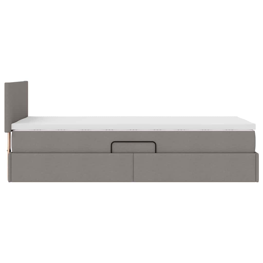 Krevet s prostorom za pohranu s LED-om Sivo-smeđa 90 x 200 cm