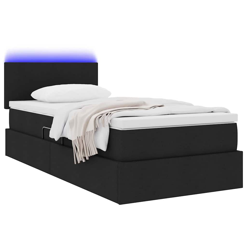 Krevet s prostorom za pohranu s LED-om Crna 100 x 200 cm