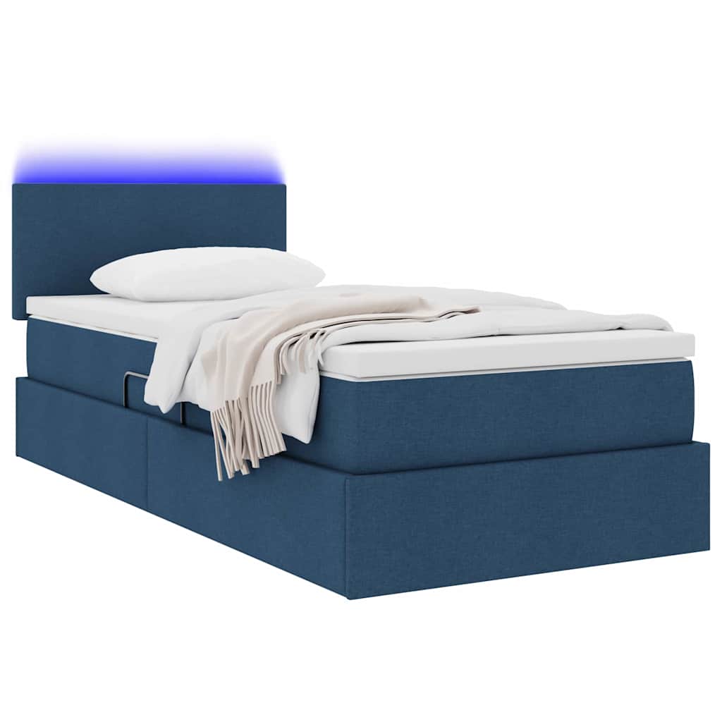 Krevet s prostorom za pohranu s LED-om Plava 100 x 200 cm