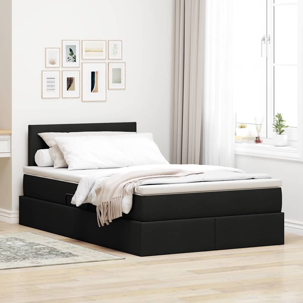 Krevet s prostorom za pohranu s LED-om Crna 120 x 190 cm
