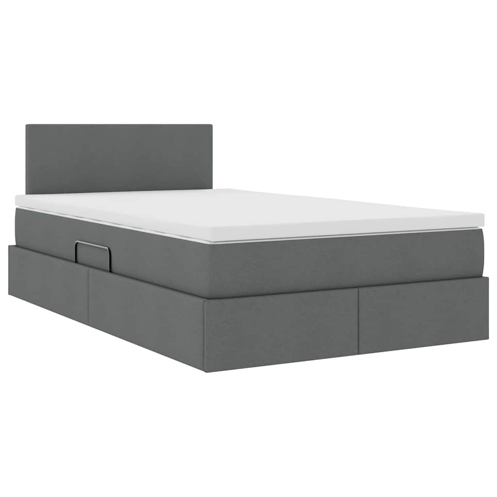 Krevet s prostorom za pohranu s LED-om Tamno siva 120 x 200 cm