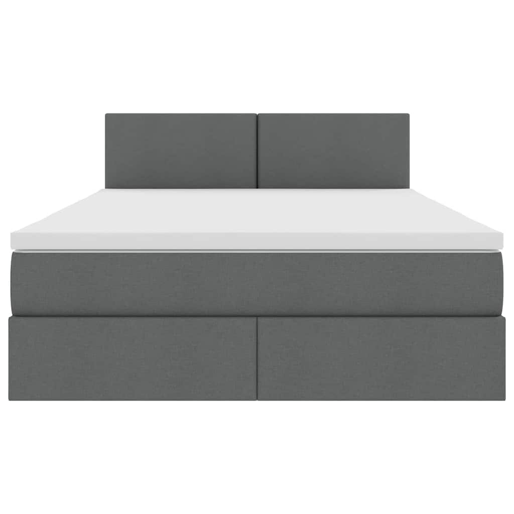 Krevet s prostorom za pohranu s LED-om Tamno siva 140 x 190 cm