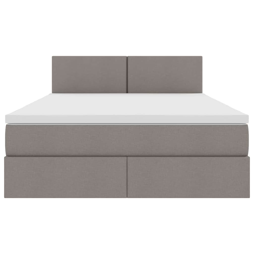 Krevet s prostorom za pohranu s LED-om Sivo-smeđa 140 x 200 cm