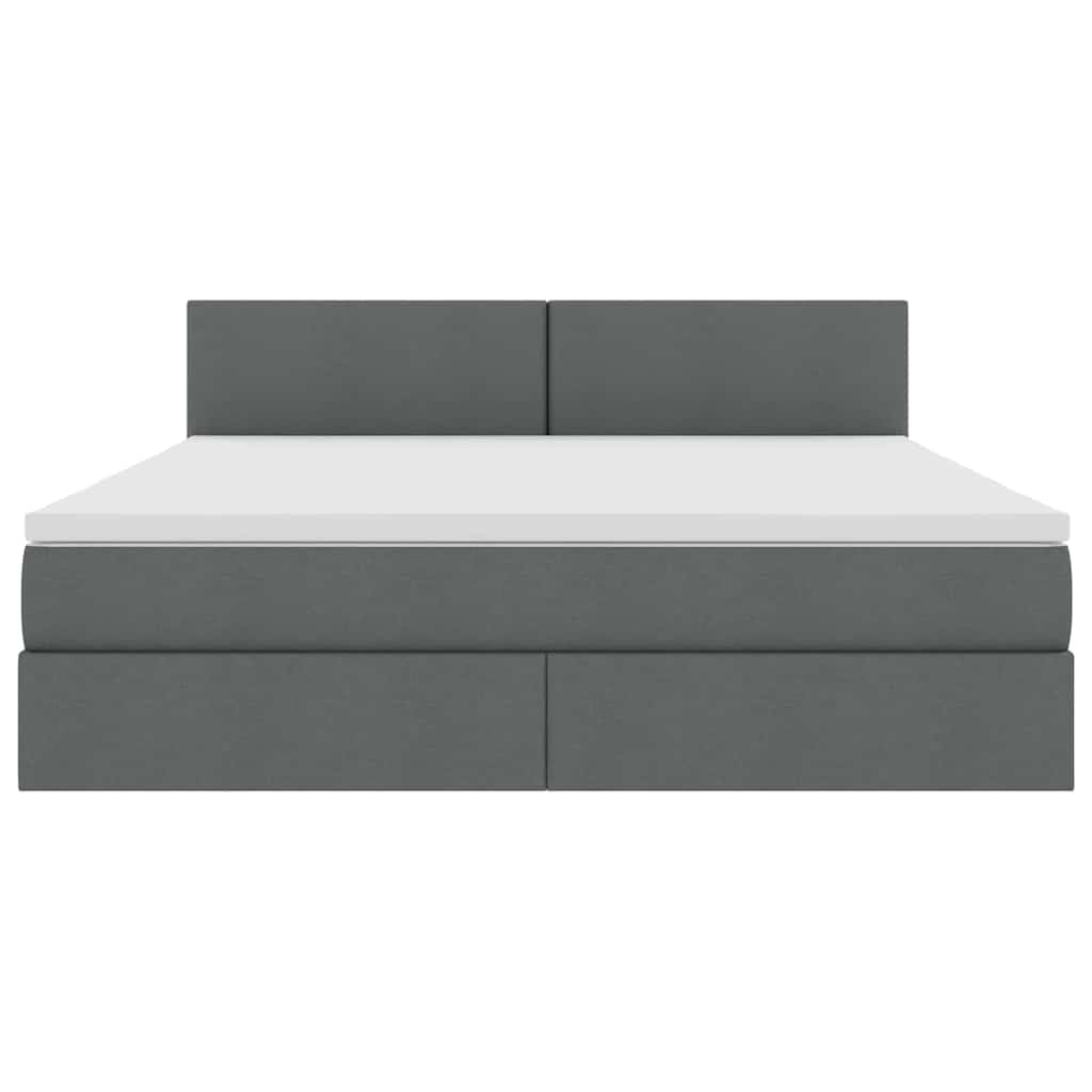 Krevet s prostorom za pohranu s LED-om Tamno siva 160 x 200 cm