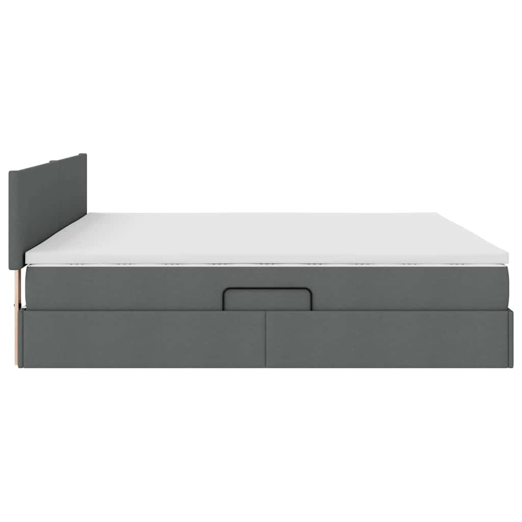 Krevet s prostorom za pohranu s LED-om Tamno siva 200 x 200 cm
